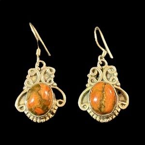 Bumble Bee Turquoise Earrings set in 925 Silver